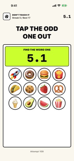 A grid of food emojis with a single odd one out