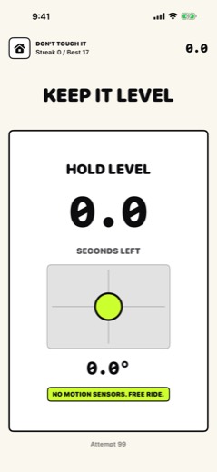 The pass card after clearing a round, showing score and streak